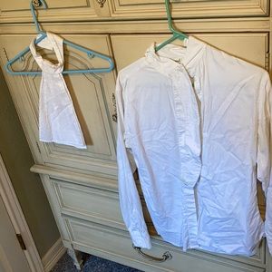 Equestrian show shirt with 2 collars